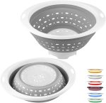 Collapsible Colander and Strainer, 5 Quart(1.25 gal), Heavey Duty Kitchen Drainer Basket for Pasta, Veggies and Fruits, New Home Apartment Essentials