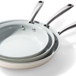 Cookware Ceramic Nonstick Frying Pans: 3Pieces Non Stick Skillet 8 9.5 11 Inches - Healthy Egg Fry Pans - Free of PTFE,PFOA,PFAS