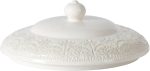 Vintage Lace Stoneware Tureen, Cream – 11" x 9.25", Embossed Lace Pattern, Durable & Dishwasher Safe, Serveware for Soups, Stews, and Side Dishes - Image 2