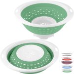 Collapsible Colander and Strainer, 5 Quart(1.25 gal) BPA Free & Dishwasher-safe Silicone Foldable Strainer, Heavey Duty Kitchen Drainer Basket for Pasta, Veggies and Fruits