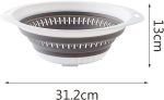 Colanders Drain Basket Vegatable Basket Collapsible Colander Strainer With Plastic Handles Foldable Storage Basket Kitchen Gadgets Colanders & Food Strainers (Color : GREEN, Size : L) - Image 2