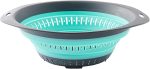 Colanders Drain Basket Vegatable Basket Collapsible Colander Strainer With Plastic Handles Foldable Storage Basket Kitchen Gadgets Colanders & Food Strainers (Color : GREEN, Size : L)