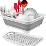 Collapsible Dish Drying Rack Portable Dish Drainers for Kitchen Counter with Drainboard, Kitchen Sink Organizer Basket RV Accessories Camper Storage and Organization Dish Rack Over Sink Drying Rack