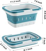 Foldable Plastic Shower Caddy Basket 2 Pcs, Portable and Durable Toiletries Caddy with Handles Ideal for Dorm, Bathroom, Cleaning, Kitchen, Camping, Waterproof, Easy to Clean (Grey 2 pack) - Image 2