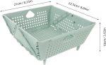 Collapsible Kitchen Drain Basket with Quick-drain Holes Foldable Plastic Fruit and Vegetable Strainer for Small Spaces Space-saving Colander for Kitchen Counter and Living Use - Image 2