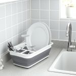 Plastic Collapsible Dish Drying Rack, Foldable Dinnerware Drainer Organizer for Storage,Kitchen - Image 2