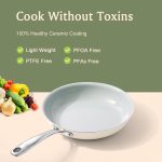 Cookware Ceramic Nonstick Frying Pans: 3Pieces Non Stick Skillet 8 9.5 11 Inches - Healthy Egg Fry Pans - Free of PTFE,PFOA,PFAS - Image 2
