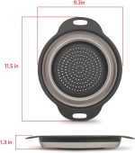 Collapsible Colander Strainer - 2L | Small Pasta Drainer for Kitchen, Vegetables, and Fruit | Round Plastic Foldable Draining Basket for Easy Storage,Grey - Image 2