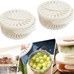 Multifunctional Fruit and Vegetable Washing Bowl with Lid 2-in-1 Plastic Drain Basket with Foldable Handle, Colanders and Strainers for Kitchen Use (White, 2 Pcs)