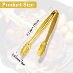 4Pcs Mini Serving Tongs, 5.9" Gold Small Metal Tongs, Stainless Steel Small Kitchen Accessories for Food Ice Sugar Cube Salad Dessert Appetizers - Image 2