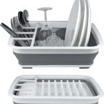 Plastic Collapsible Dish Drying Rack, Foldable Dinnerware Drainer Organizer for Storage,Kitchen