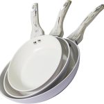Nonstick Frying Pans Set, 8" 9.5" 11" Ceramic Frying Pan Set, Ceramic Pan Skillet with Stay Cool Handle, Non Toxic Pans for Cooking & Dishwasher Safe, Purple & White, PFAS & PTFE & PFOA Free