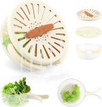 Draining Basket With Lid, Sink Drain Basket, 2 In 1 Multifunctional Drain Basket, Fruit Washing Bowl With Strainer, With Collapsible Handle For Washing Fruits And Vegetables (COLOR: Brown)