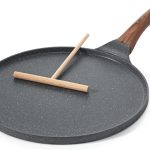 Nonstick Crepe Pan, Swiss Granite Coating  Pan Pancake Flat Skillet  Griddle 12-Inch with Stay-Cool Handle, Induction Compatible, PFOA Free