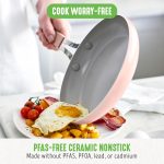 8" & 10" Healthy Ceramic Nonstick Frying Pan Set, PFAS-Free, PFOA-Free, Dishwasher & Oven Safe, Stay-Cool Handles, Durable Body, Versatile Cooking, Easy Clean, Dusty Pink - Image 2