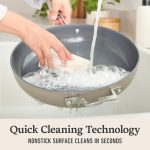 Ceramic Nonstick 12" Frying Pan with Lid, Mushroom Grey - Image 2