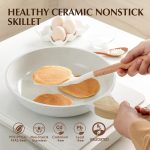 Nonstick Ceramic Frying Pan Skillet with Lid, 8 Inch Omelet Pan, Healthy Non Toxic , Induction Compatible Egg Pan with Heat Resistant Handle, PFAS-Free - Image 2